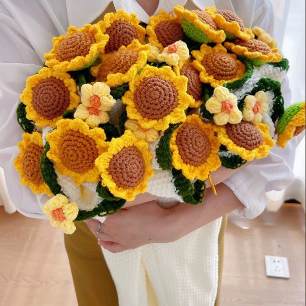 Premium Rose/Sunflower Bouquet Blanket