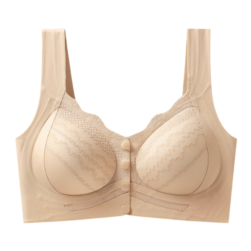 Front Button Adjustable Push-Up Fixed Cup Bra