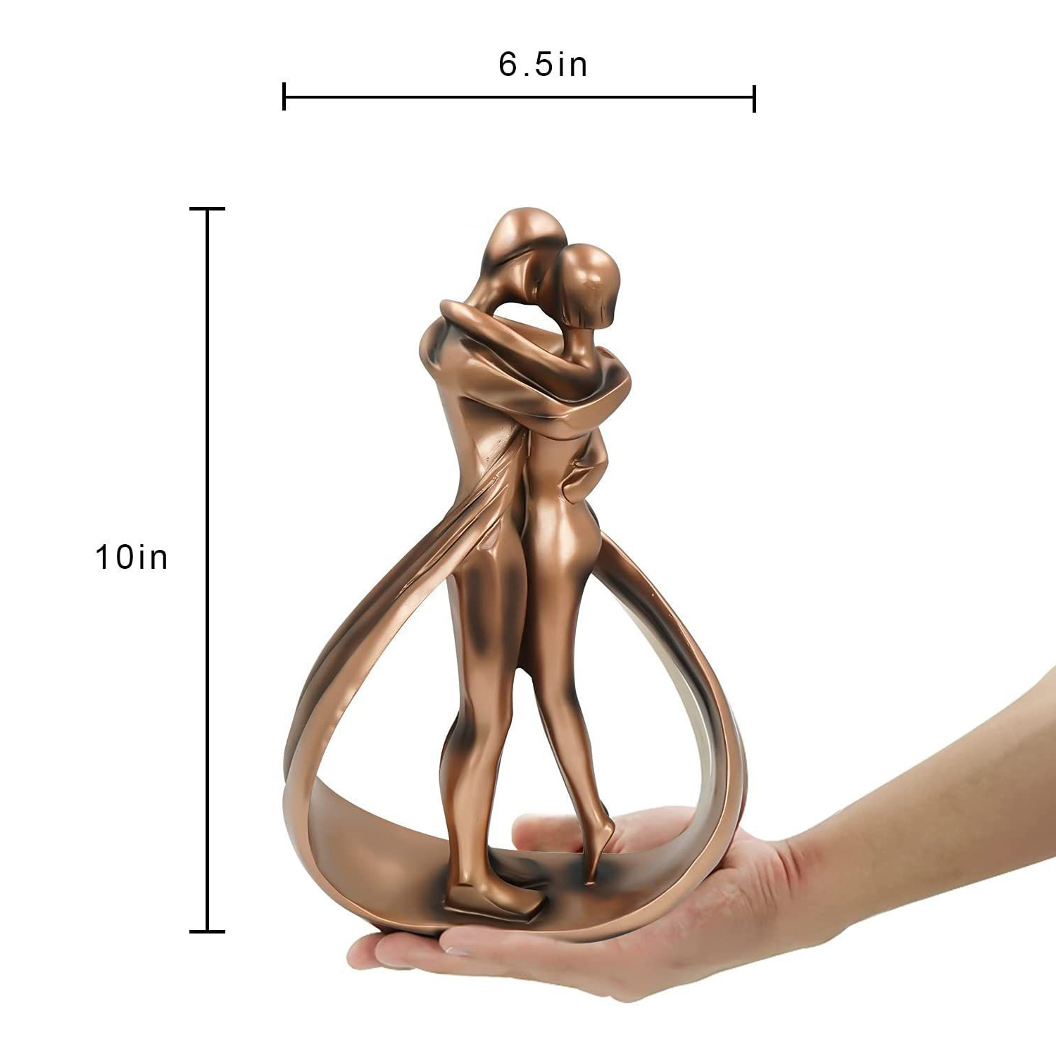 Romantic Lovers Embrace Statue