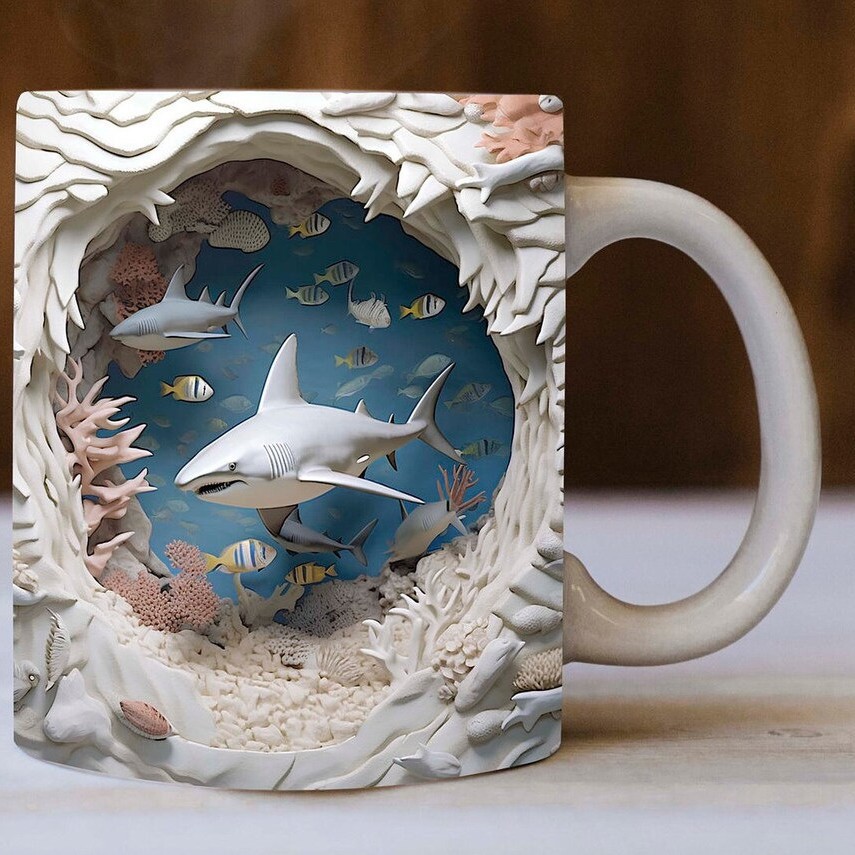 🦈☕Jaws 50th Anniversary 3D Shark Mug