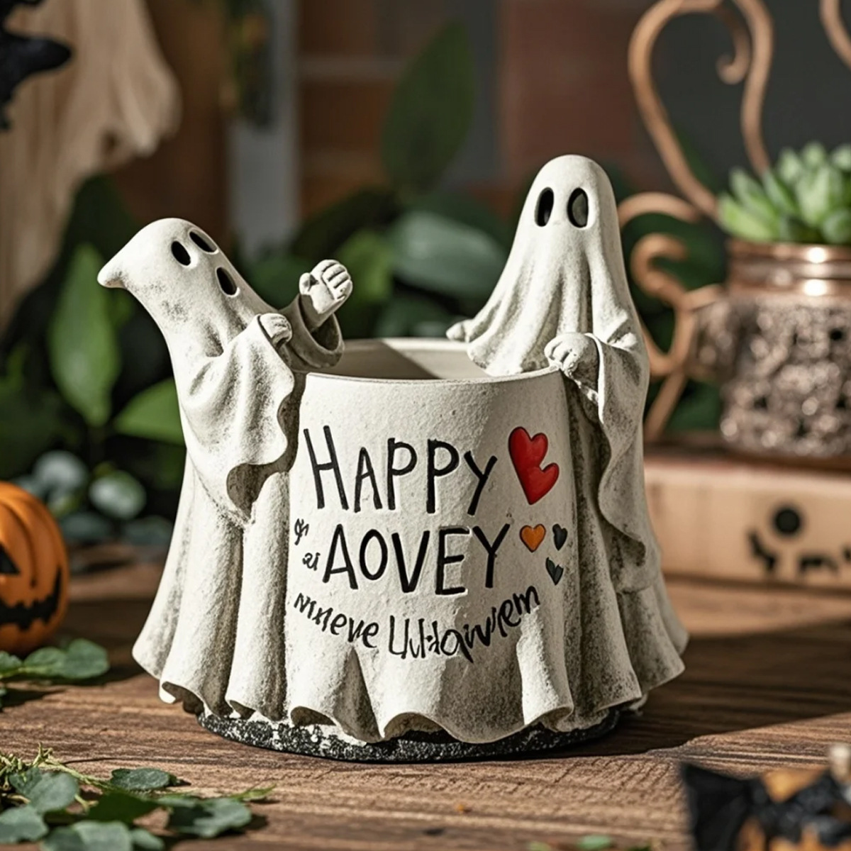 Ghost Vase Candy Bowl Bucket Planter for Home Decor
