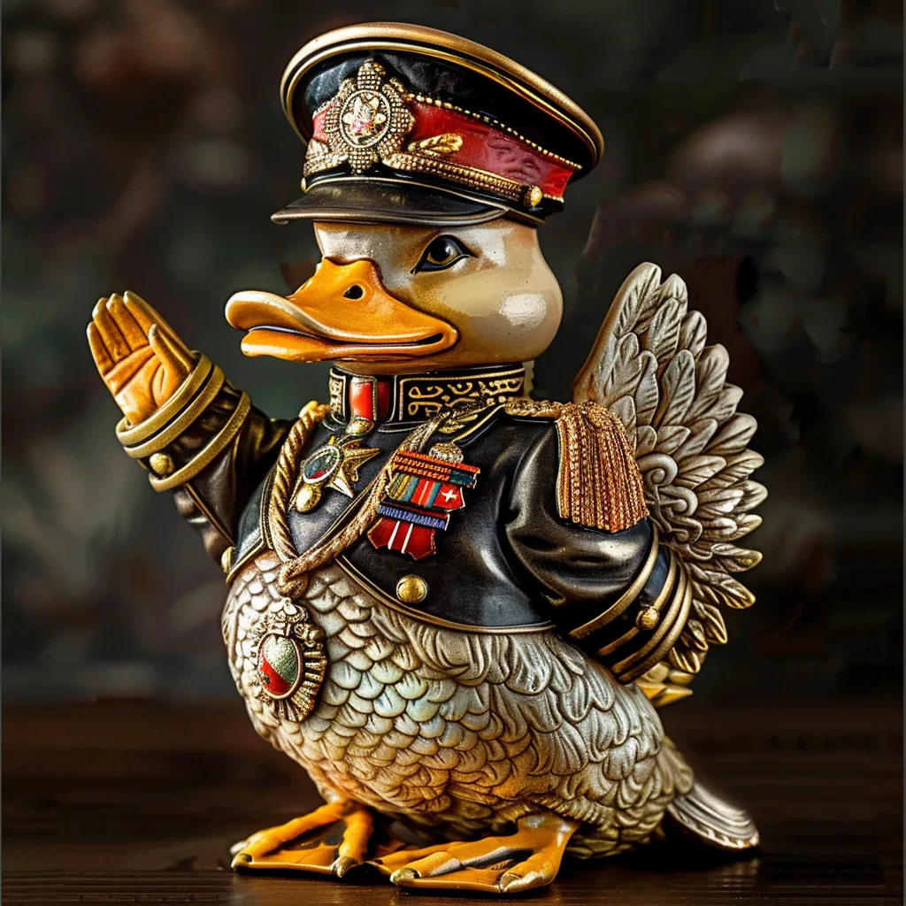 Resin Veteran Army Memorial Duck Statue
