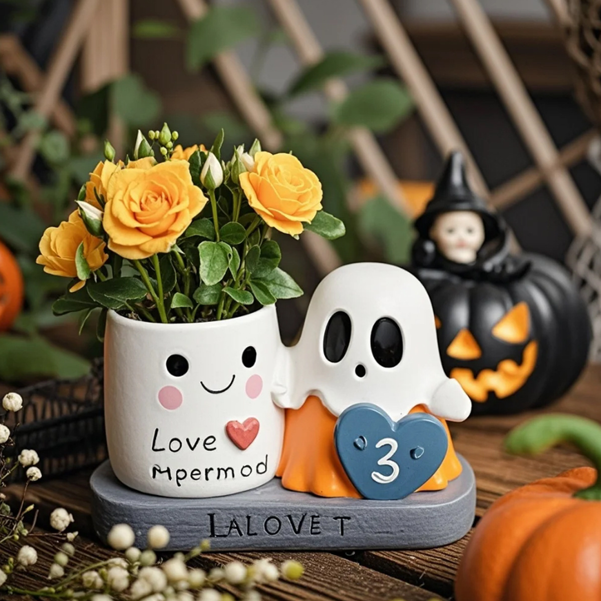 Ghost Vase Candy Bowl Bucket Planter for Home Decor