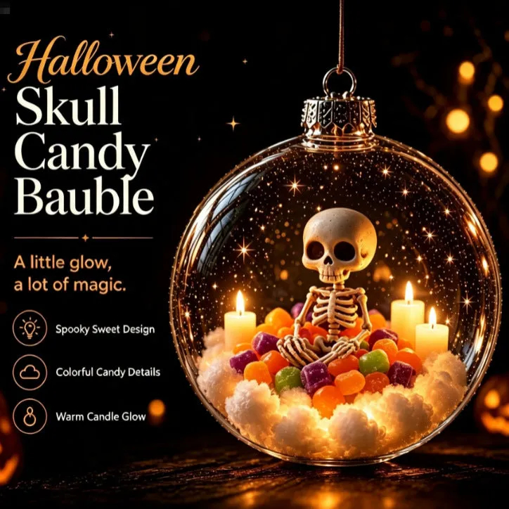 🎃 Halloween Glowing Mini Ornament Collection – Cat / Witch / Pumpkin / Ghost Lighted Decor