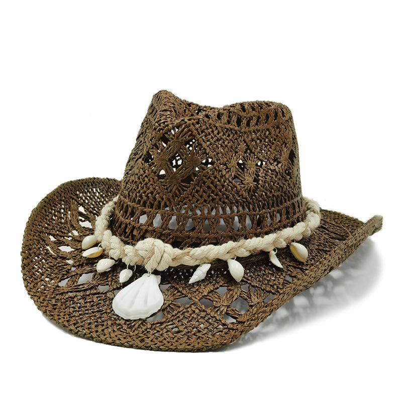 Coastal Seashell Straw Cowboy Hat