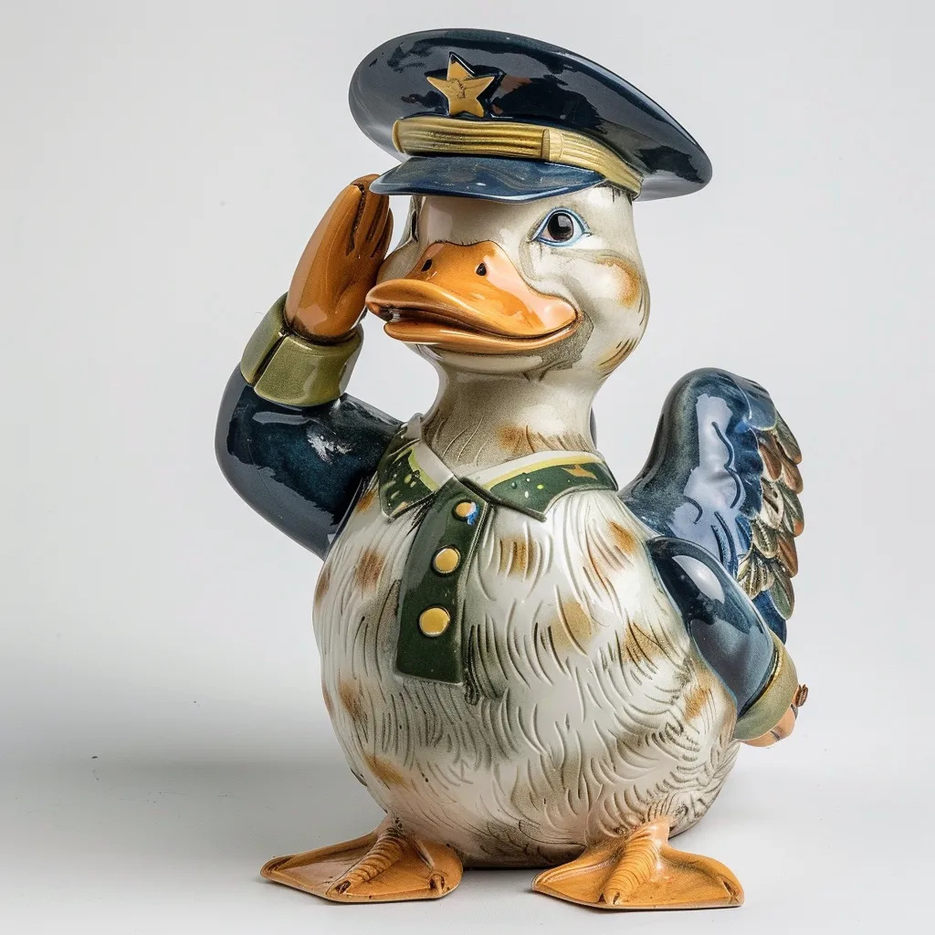 Resin Veteran Army Memorial Duck Statue