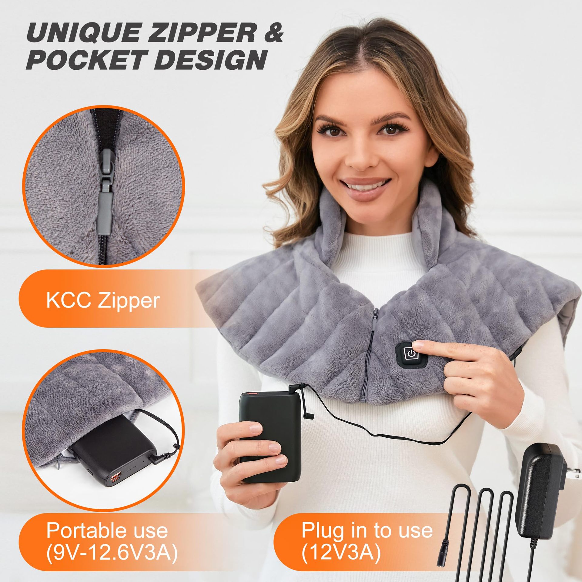 💥Limited Time 50% Off💥【Best Winter Gift】Portable Zipper Heated Neck and Shoulder Pad