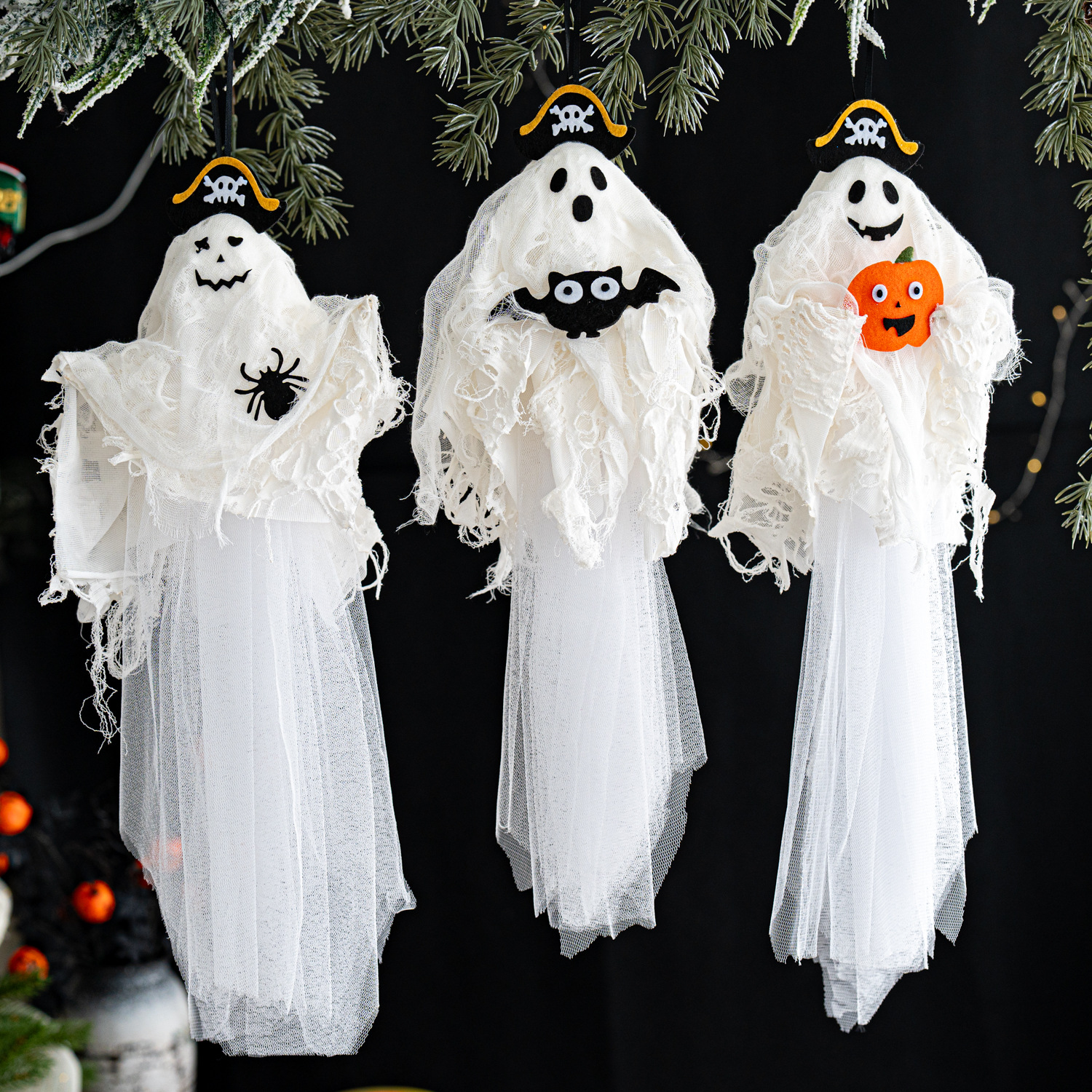 Spooky Halloween ghost witch pirate hanging decoration