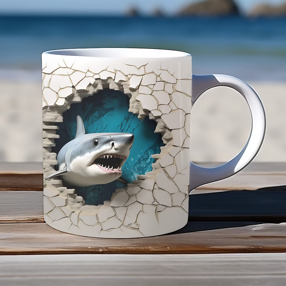 🦈☕Jaws 50th Anniversary 3D Shark Mug