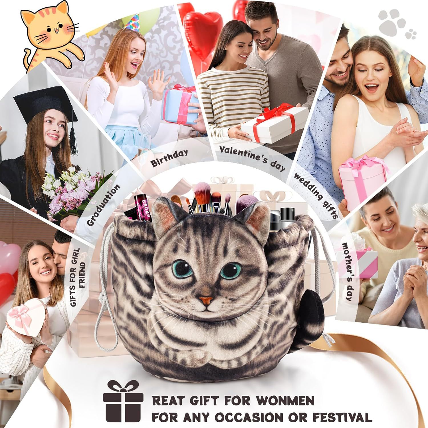 🎁Last Day Promotion 49% OFF🔥Cute Cat Shape Storage Bag