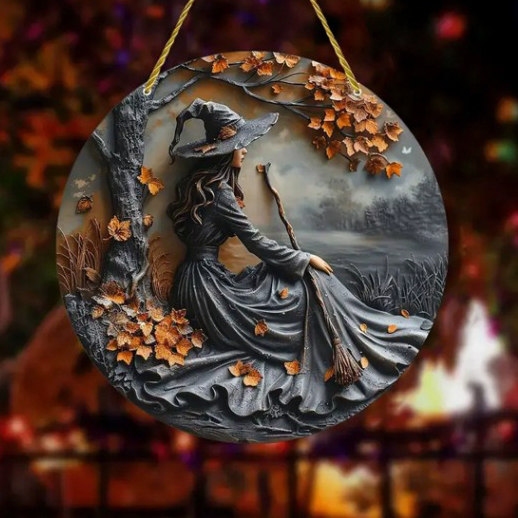 12" Charming Witchy Welcome Halloween Door Sign