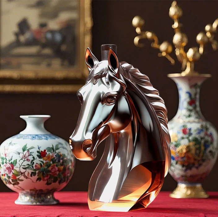 🥃 ​​Handblown Horse Whiskey Bottle – Timeless Elegance Meets Craftsmanship​