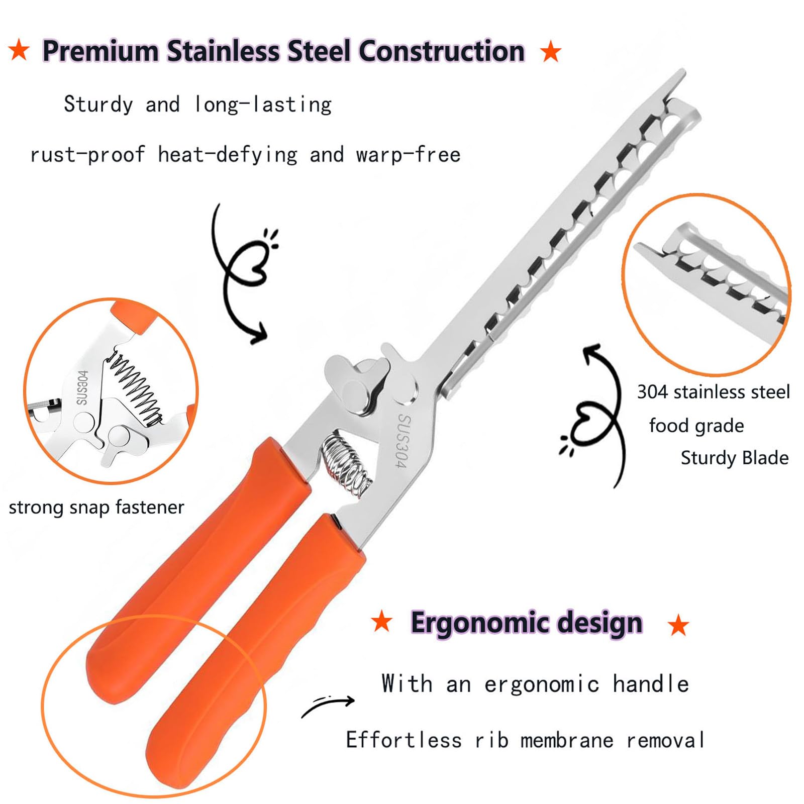 Stainless Steel Rib Membrane Remover Tool