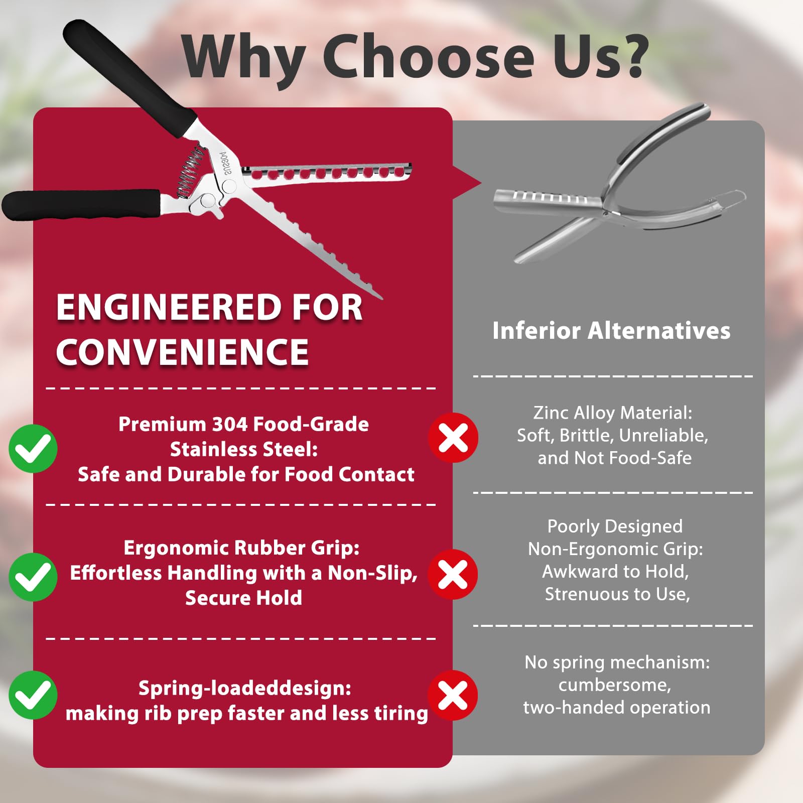 Stainless Steel Rib Membrane Remover Tool