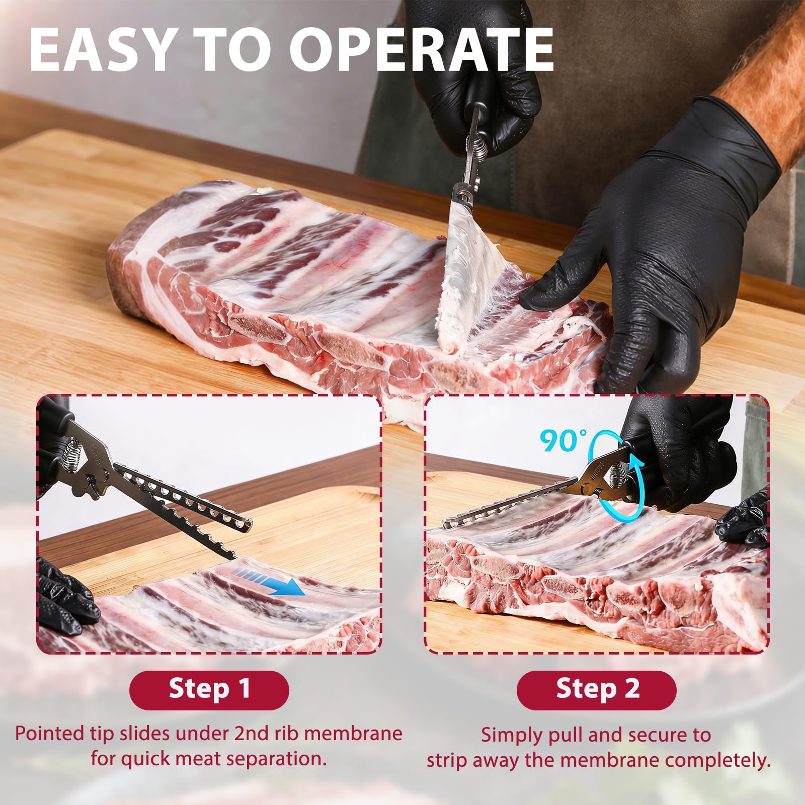 Stainless Steel Rib Membrane Remover Tool