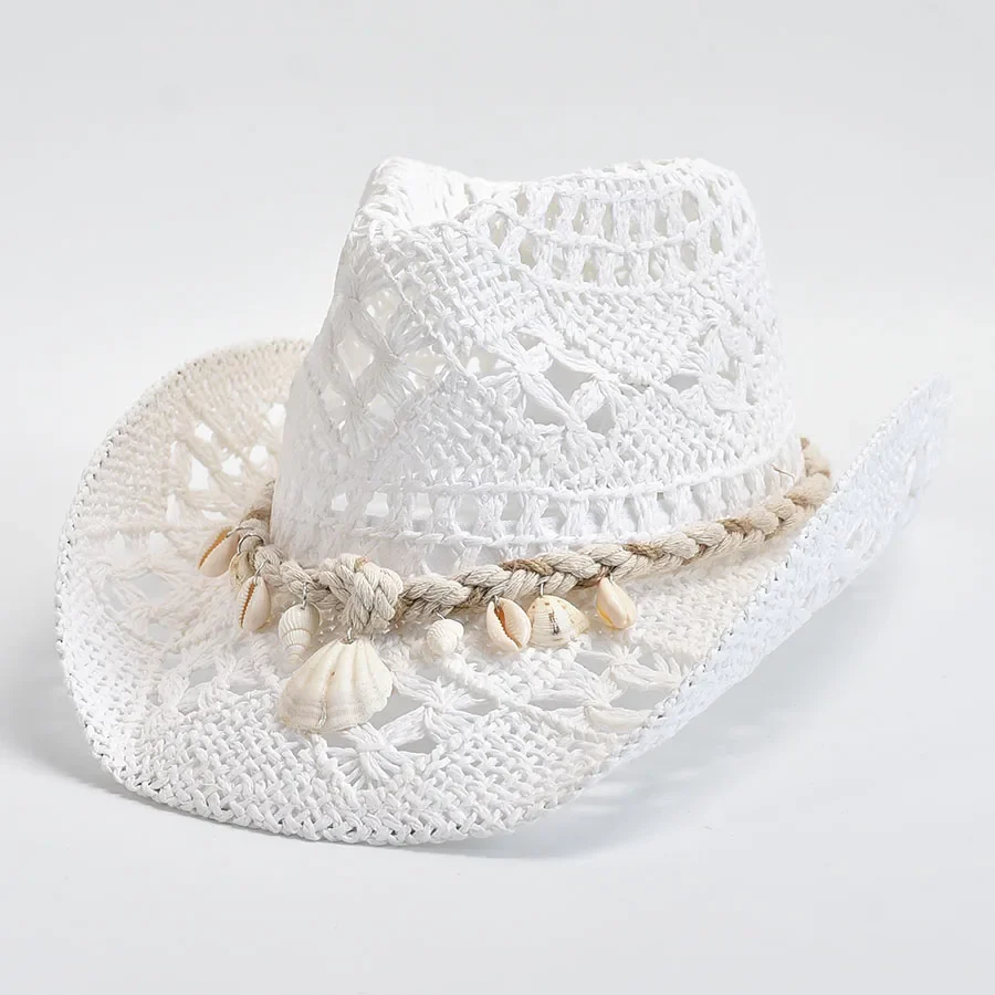 Coastal Seashell Straw Cowboy Hat