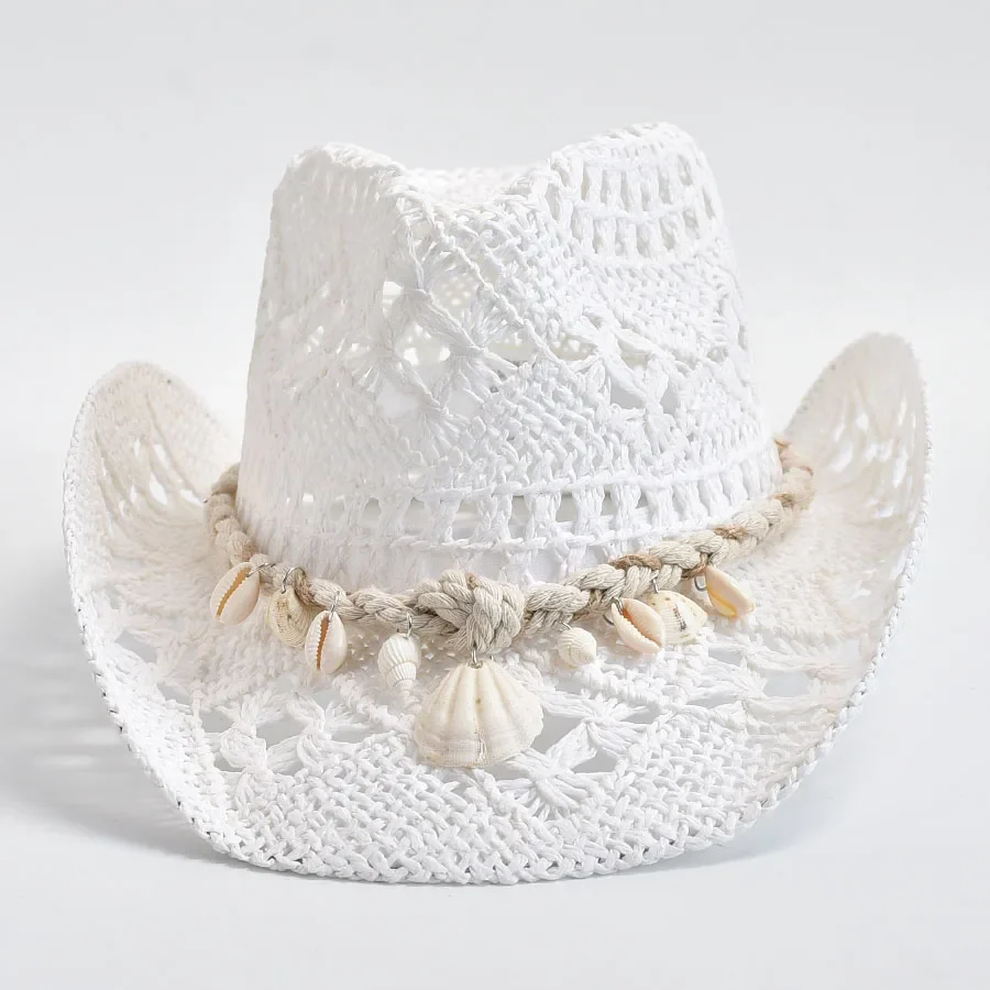 Coastal Seashell Straw Cowboy Hat