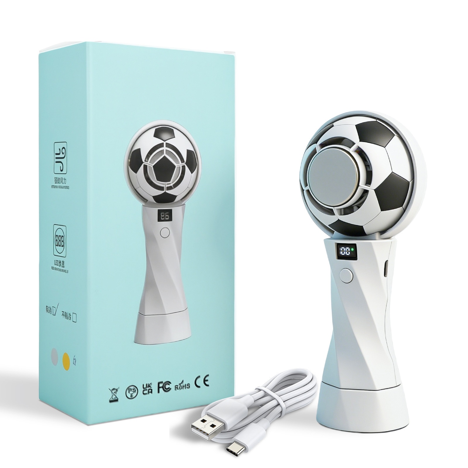 Soccer Ball Portable Fan – Stay Cool Anywhere ⚽