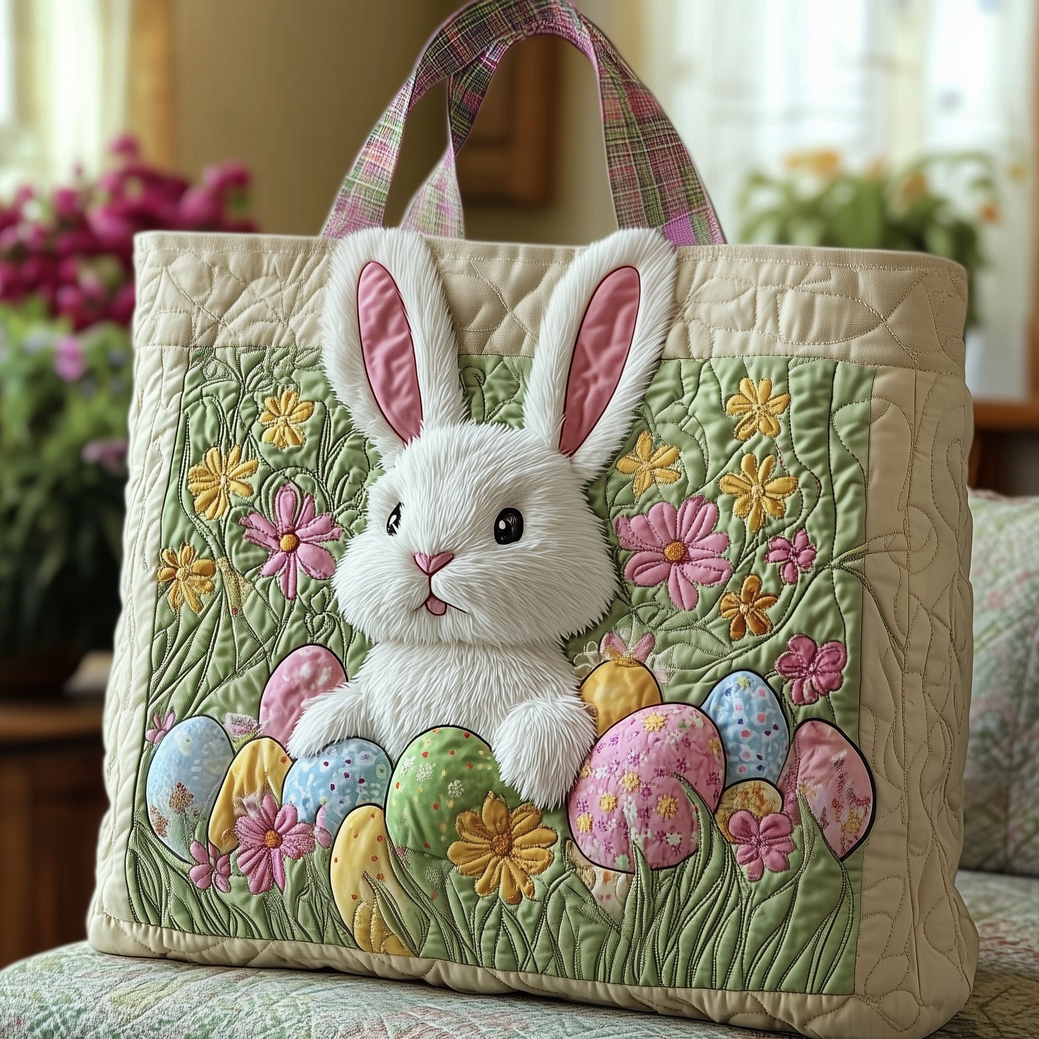 Easter Bunny Quilted Tote Bag🐰🌸