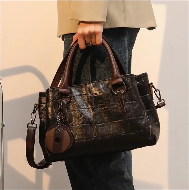 Women’S Stylish Vintage Boston Bag – Spacious Multi-Layer Handbag