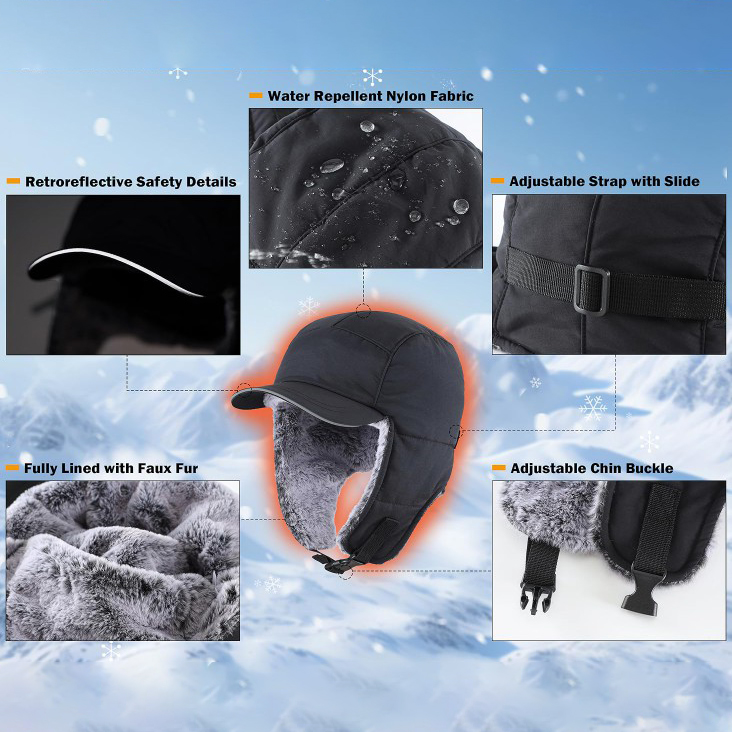 Windproof, Waterproof, Thickened, Warm, Retro-Style Aviator Hat