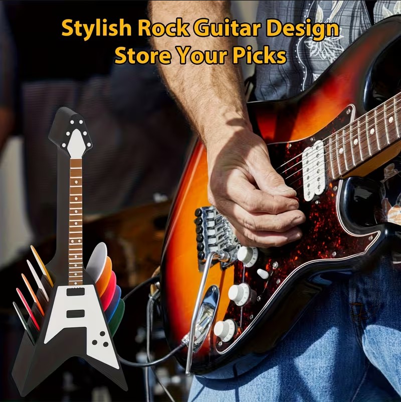 Rock V-Shaped Guitar Pick Holder