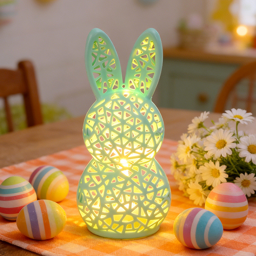 🐰 Easter Hollowed Bunny LED Light – Pastel Spring Decor 🕯️✨