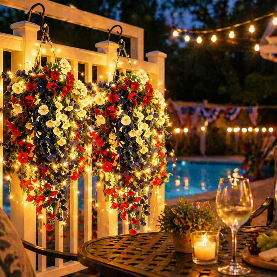 ✨US Celebrate America’s 250th Anniversary with Patriotic Hanging Flower Baskets