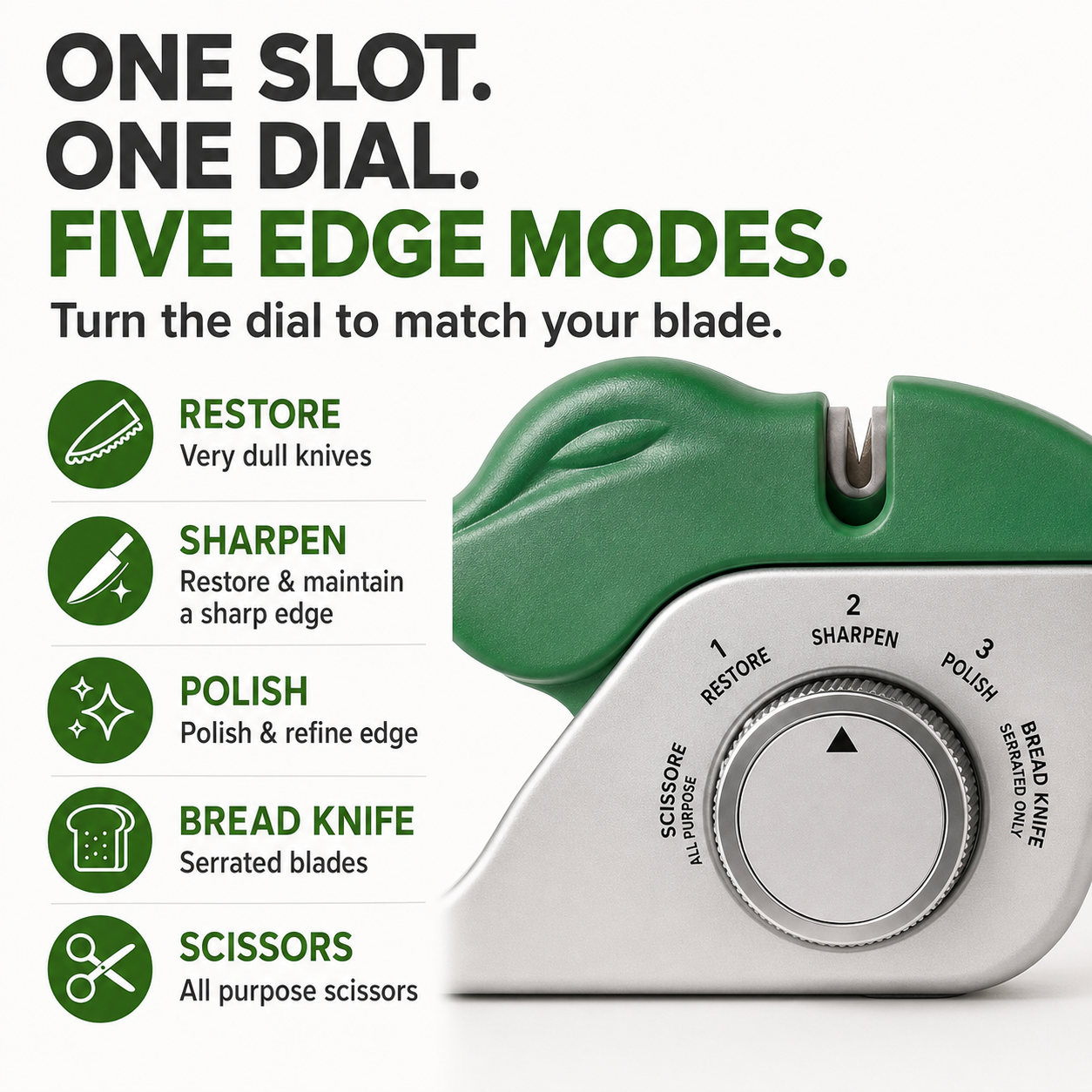 3-Step Dial Knife & Scissor Sharpener