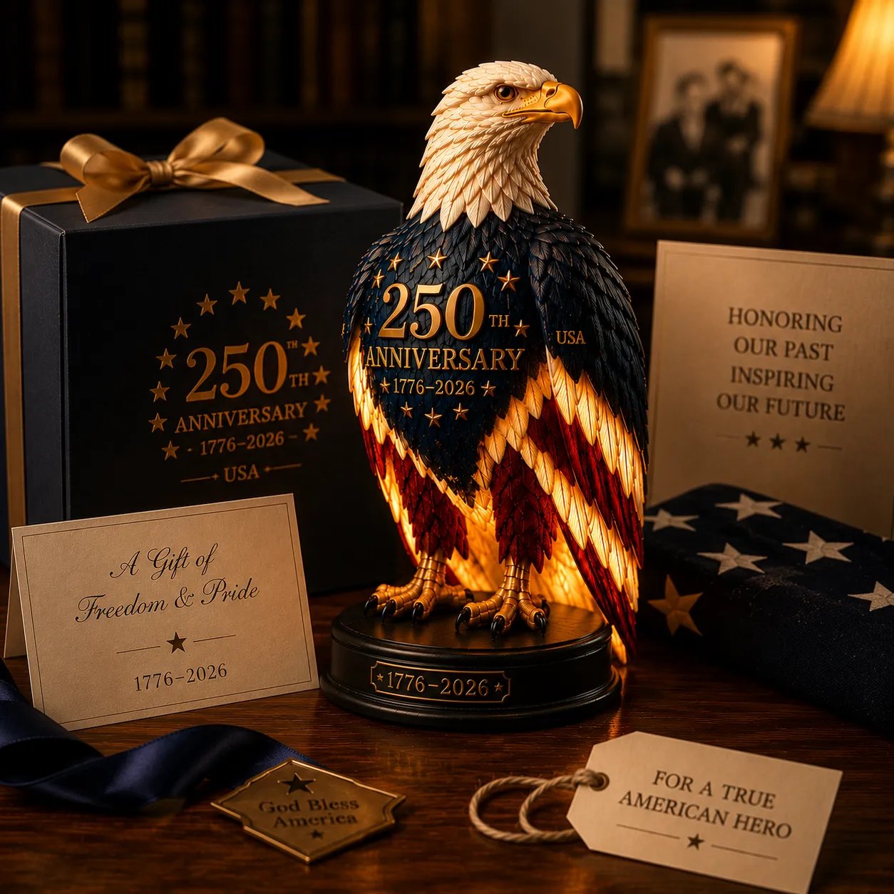 🗽USA 250th Anniversary Patriotic Eagle Light
