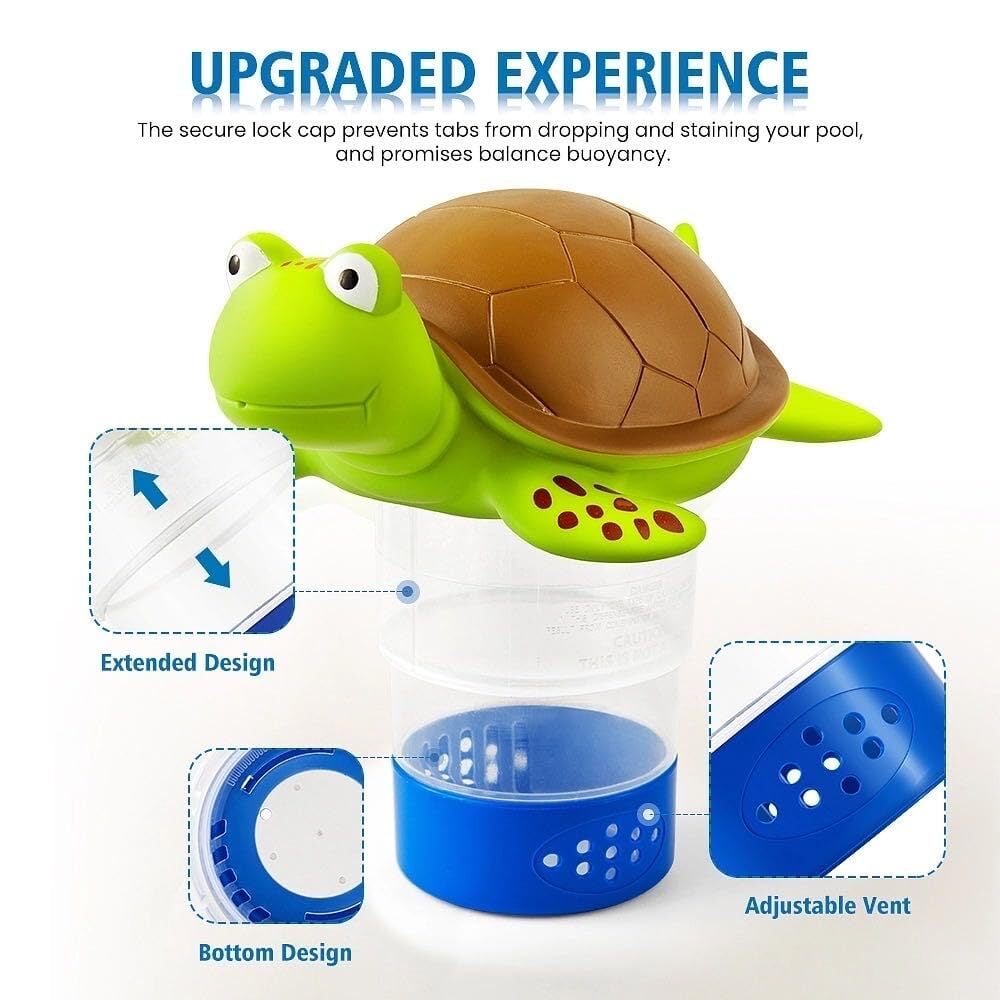 🐢 Pool Essential - Cute Turtle Floating Chlorinator