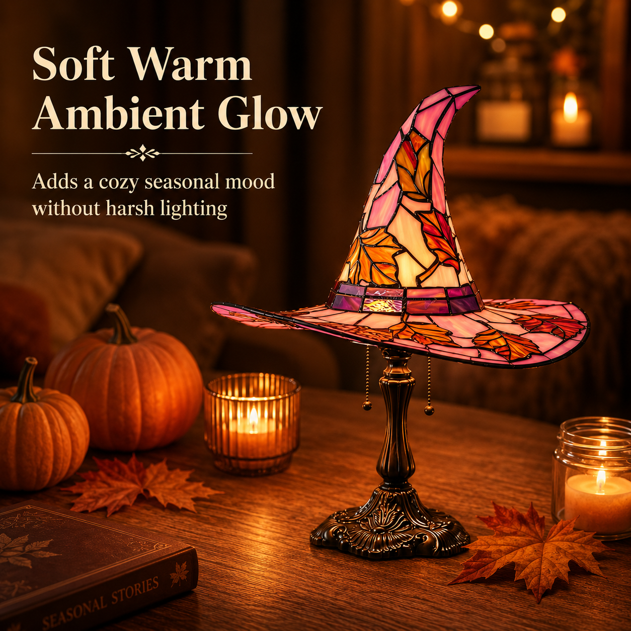 Vintage Witch Hat Table Lamp – A Cozy Magical Glow for Reading Nooks, Bedrooms & Fall Décor
