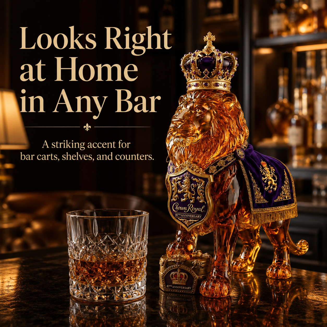 👑Crown 87th Anniversary Royal Lion Whiskey Bottle