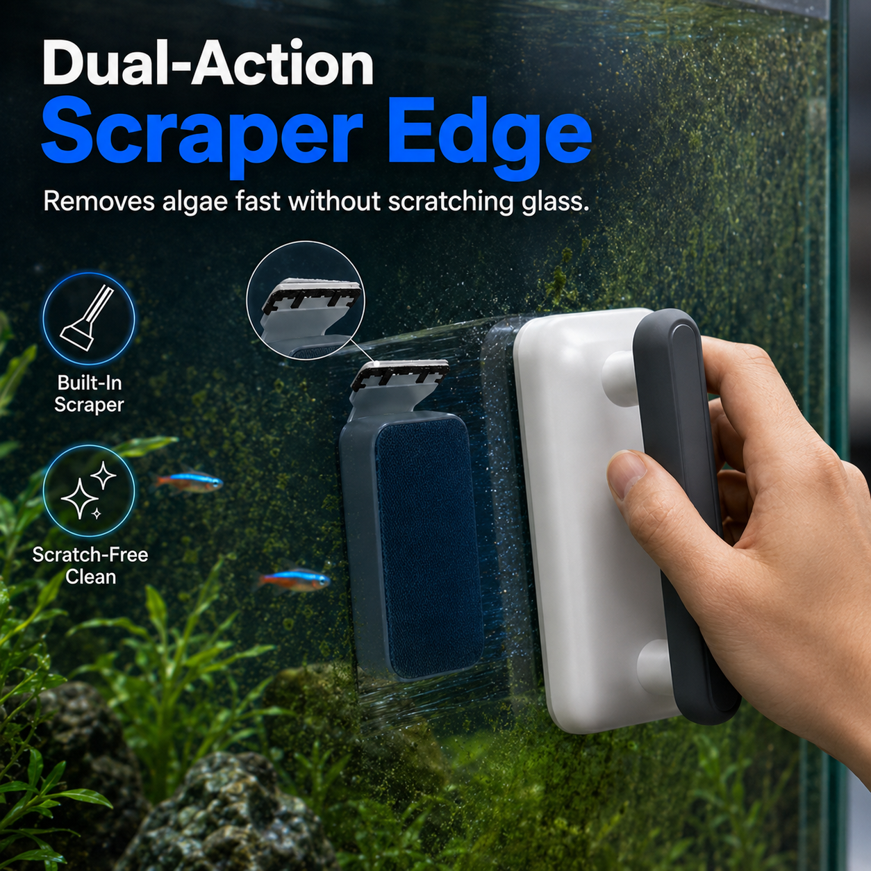 🎁2026 New Arrivals 49% OFF💥Magnetic Aquarium Glass Cleaner Tool