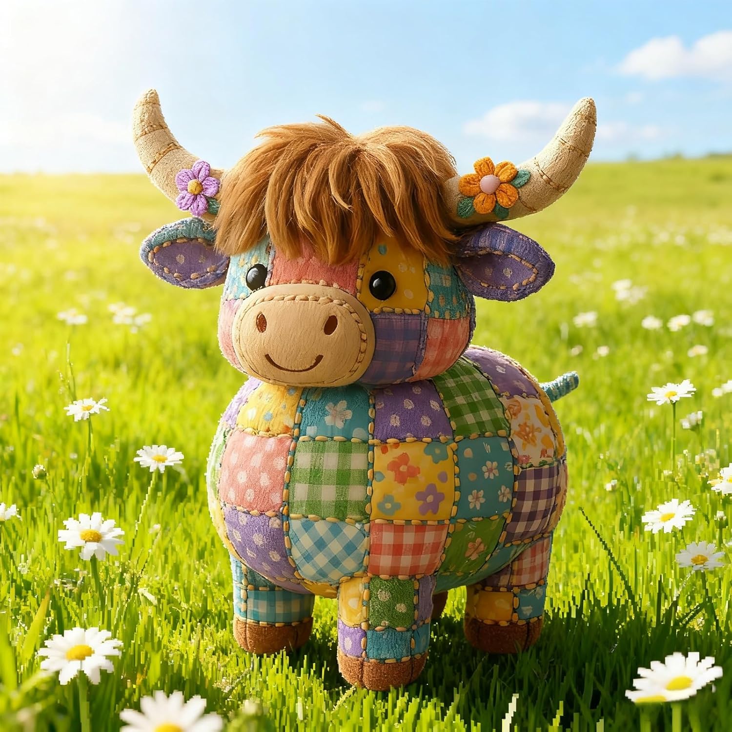 Hand-Patchwork Highland Cattle Ornament🐮