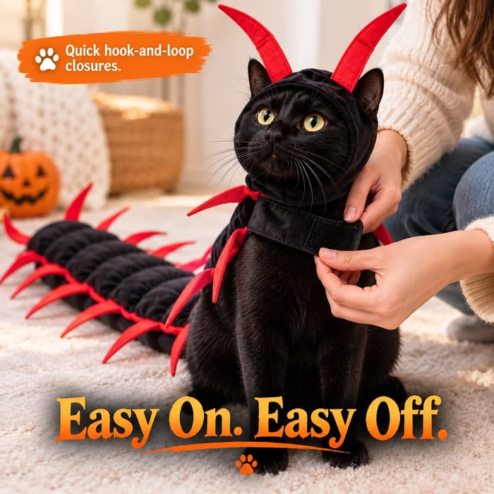 🎃Creepy-Cute Halloween Centipede Pet Costume – 3D Crawling Outfit for Dogs & Cats 🐾
