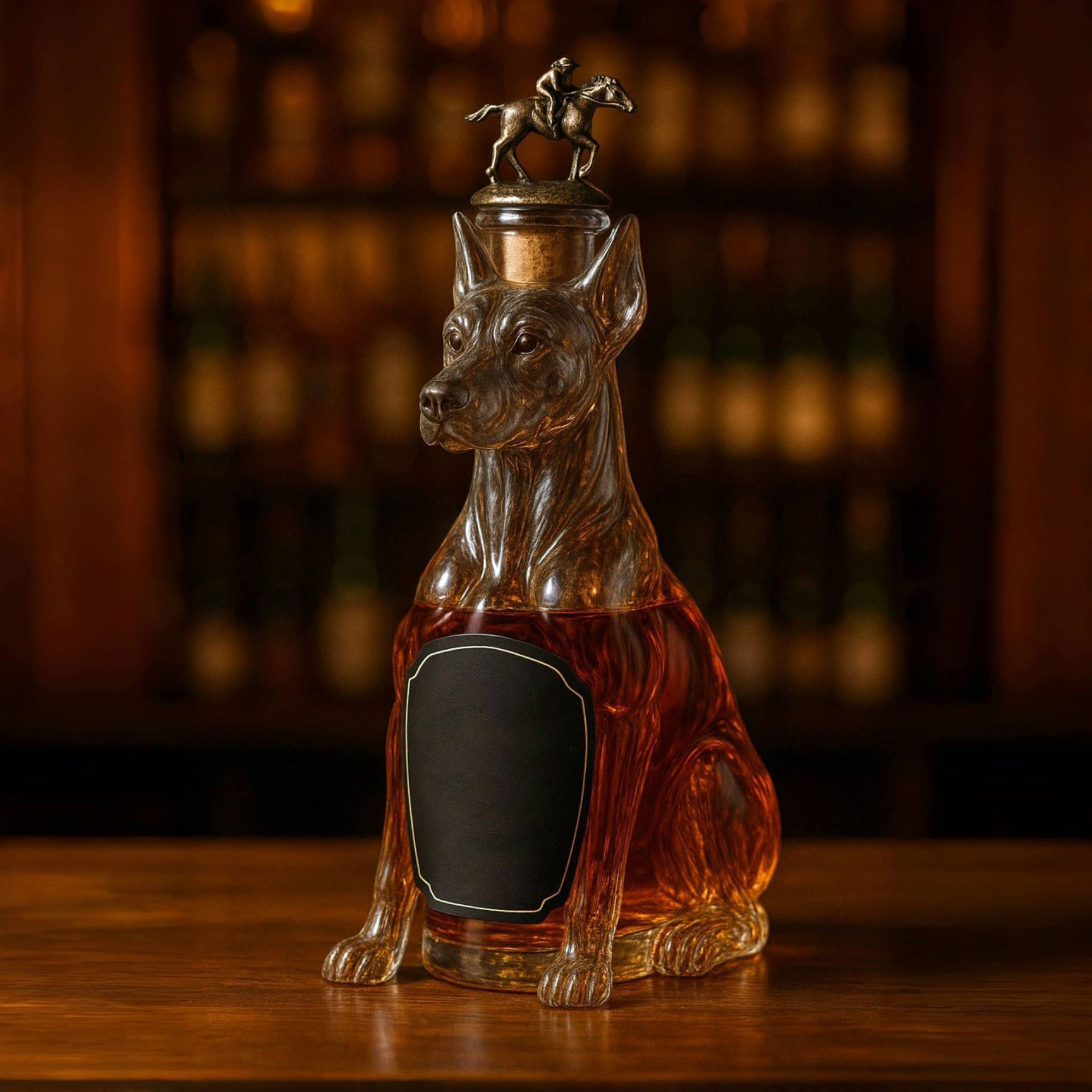 10oz Hound Shape Whiskey Bottle