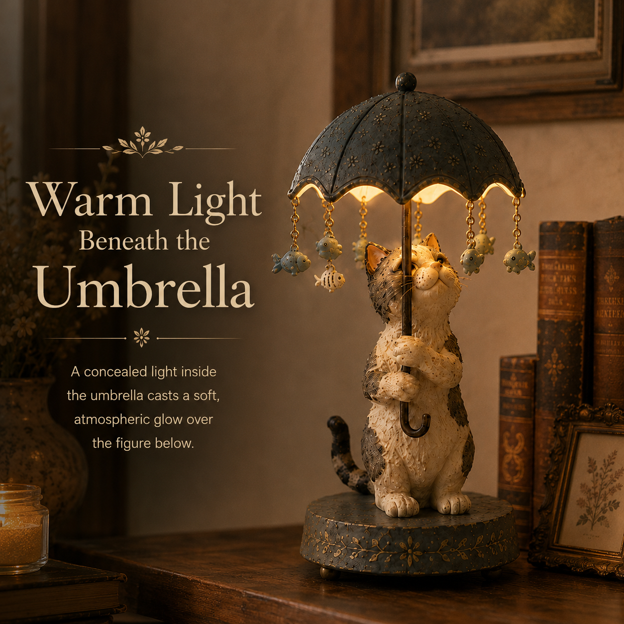 🎁Vintage Rotating Umbrella Animal Lamp