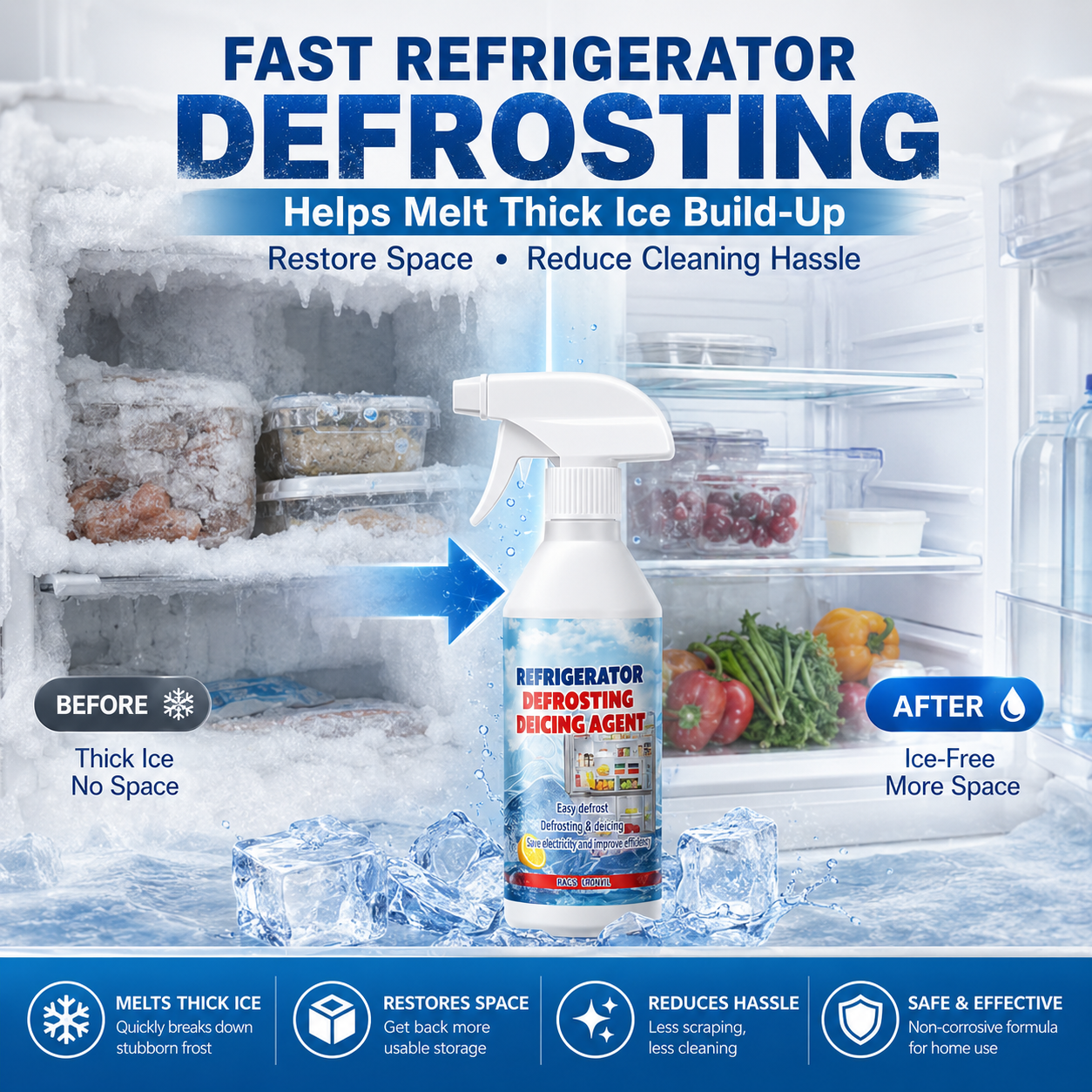 🔥🧊Defrosting Spray for Fridge Freezer