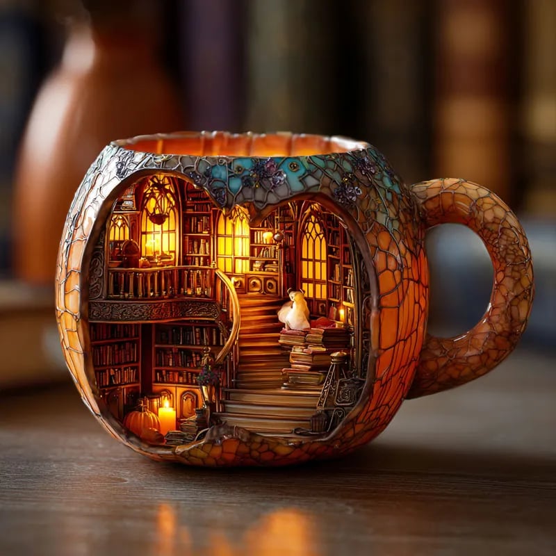 Pumpkin Book House Mug