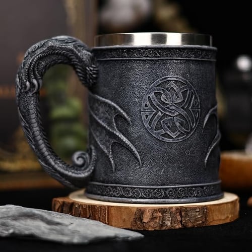 Retro Gem Dragon Stainless Steel Mug