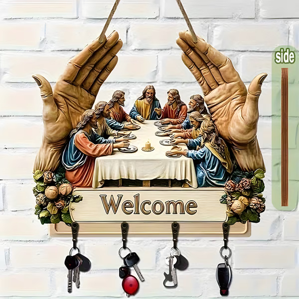 Jesus and Disciples Wall Art Keychain