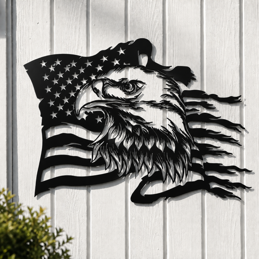 🦅Patriotic Bald Eagle American Flag Wall Decor