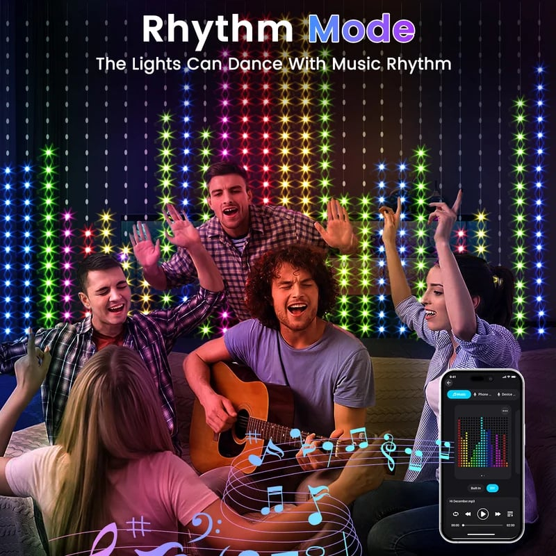✨ Turn Your Balcony Into A Giant LED Light Show! 🎄 Smart Animated Mesh Screen 🎆📱