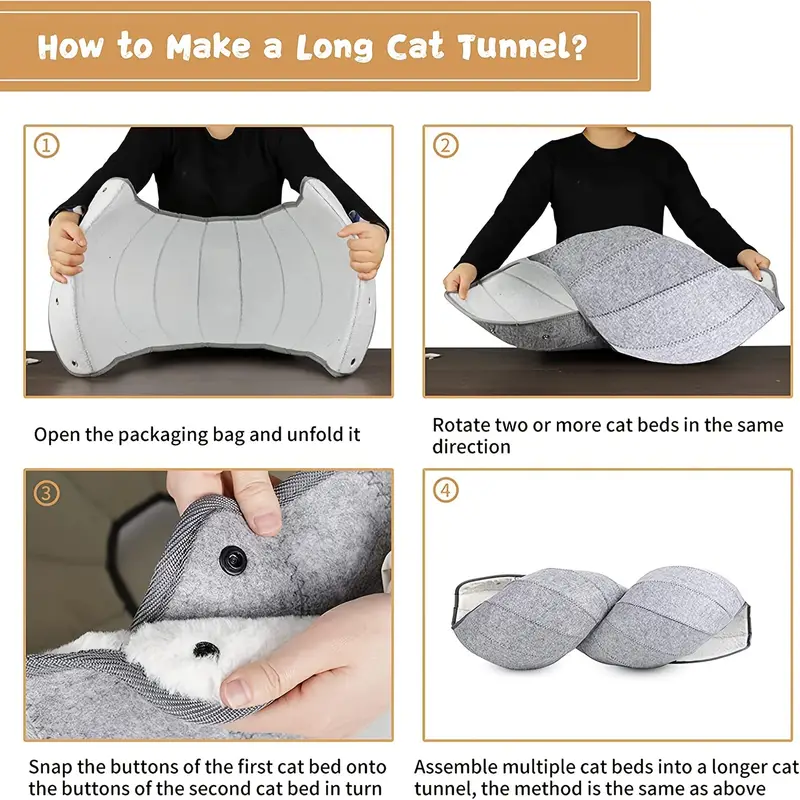 🐱Cat Cave Tunnel Multi-Function Foldable Cat Bed