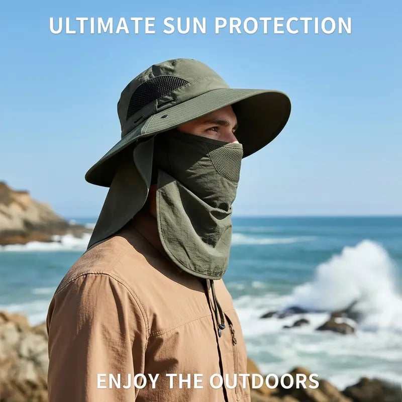 🌞Spring/Summer Fisherman's Hat Detachable Outdoor Sun-Protective Face Covering🏕️