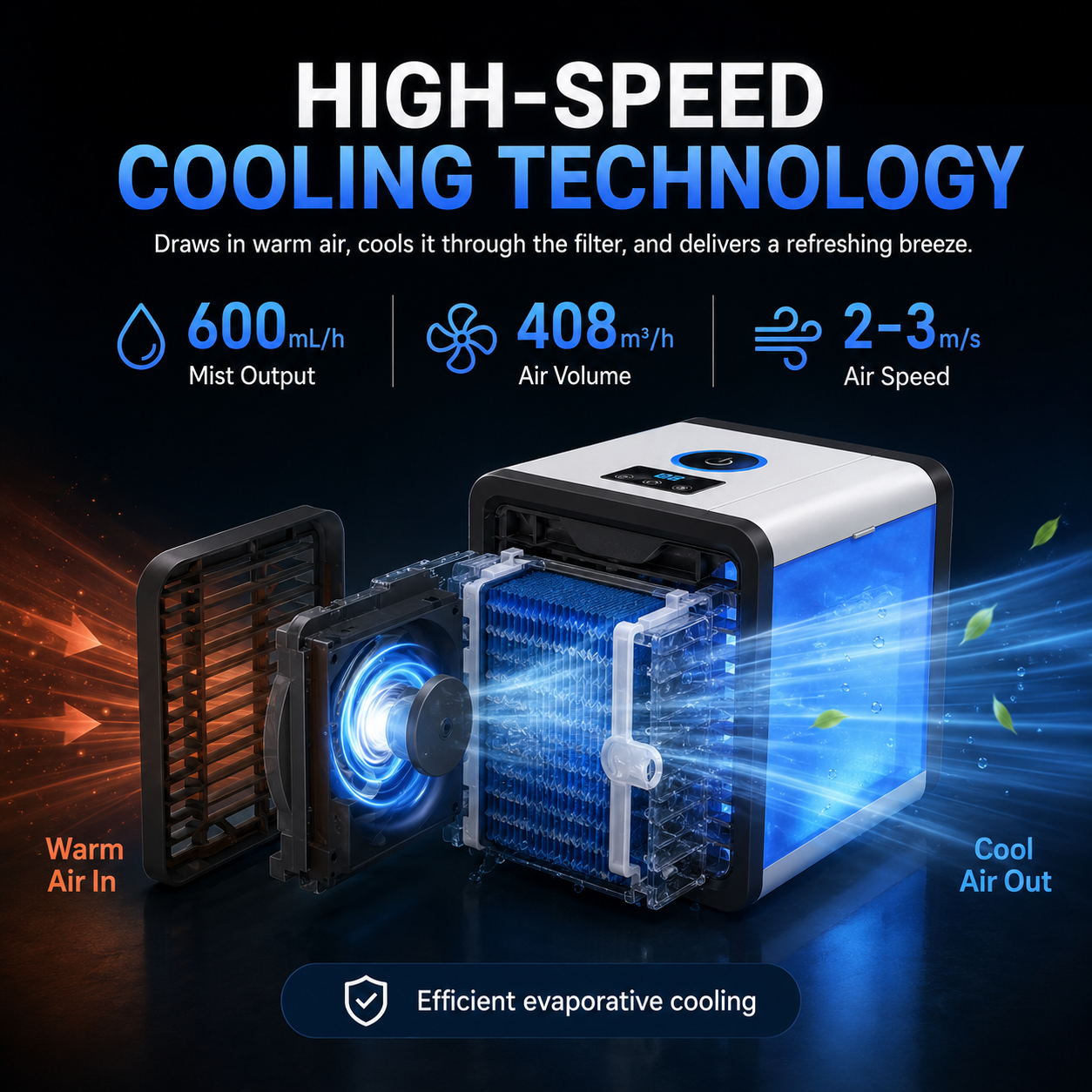 🌬️ Powerful Spray Desktop Air Cooler