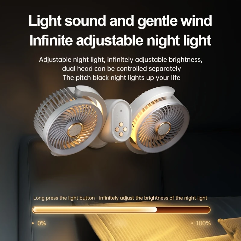 DualHead Pro – The Ultimate Multi-Scenario Desktop Circulation Fan with Dual-Blade Genius​​ 🌬️