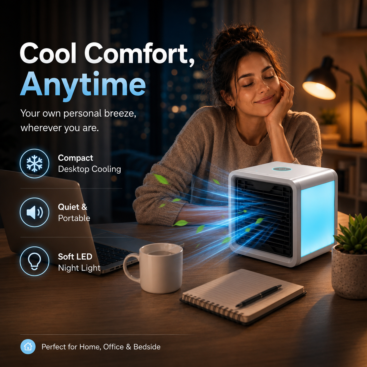 🌬️ Powerful Spray Desktop Air Cooler