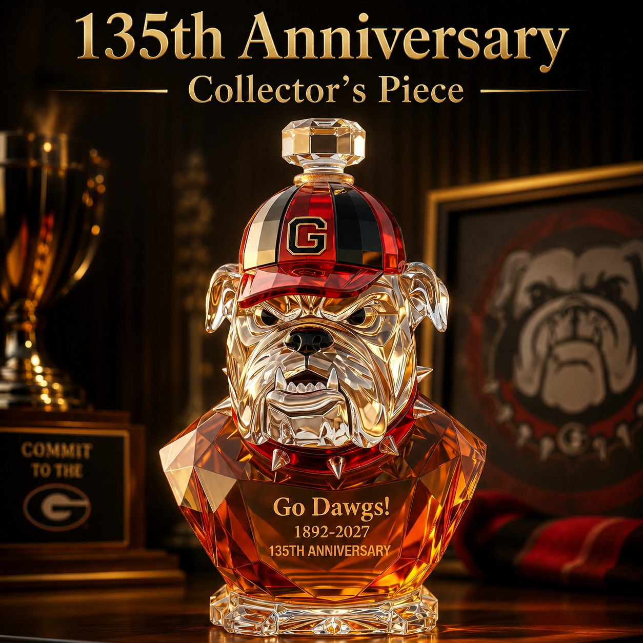 Go Dawgs! 1892-2027 135th Anniversary Whiskey Bottle